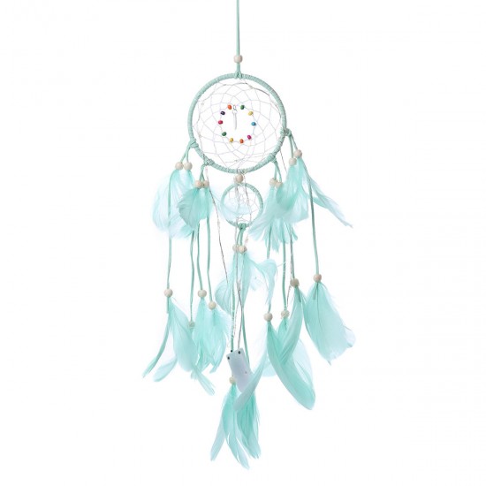 Handmade Christmas Light LED Light Feather Dream Catcher Home Party Wedding Decor Gift