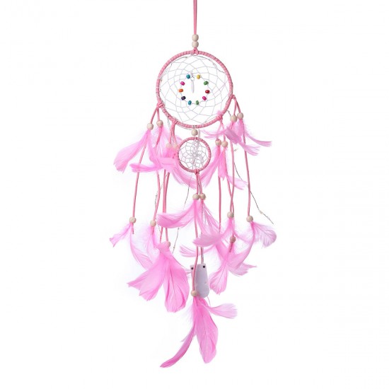 Handmade Christmas Light LED Light Feather Dream Catcher Home Party Wedding Decor Gift