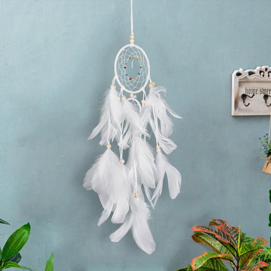 Handmade Christmas Light LED Light Feather Dream Catcher Home Party Wedding Decor Gift