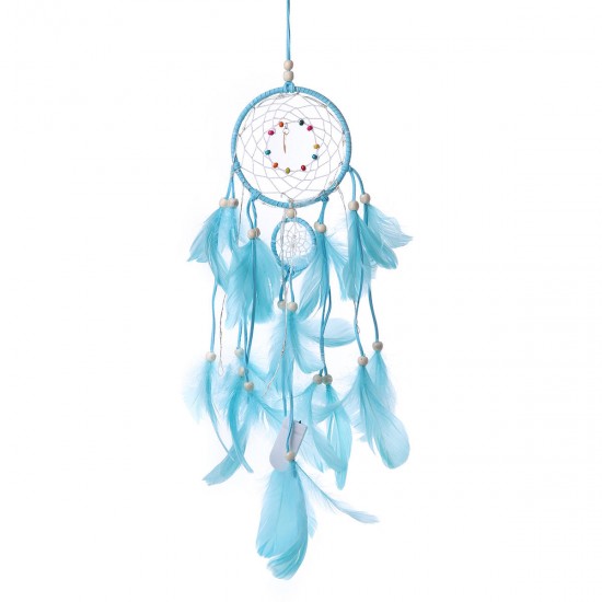 Handmade Christmas Light LED Light Feather Dream Catcher Home Party Wedding Decor Gift