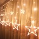 HT-336 220V LED Light String Star Shape Curtain Light Home Decor Celebration Festival Wedding