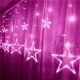 HT-336 220V LED Light String Star Shape Curtain Light Home Decor Celebration Festival Wedding