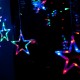 HT-336 220V LED Light String Star Shape Curtain Light Home Decor Celebration Festival Wedding