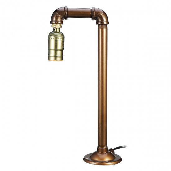 Industrial Water Pipe E27 Bulb Lamp Light Desk Table Lamp Home Bedroom Fixture Decor