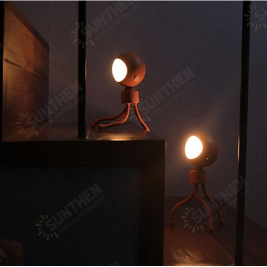 LED Night Light Sound Control Dimmable USB Rechargeable Lamp For Bedroom Cabinet