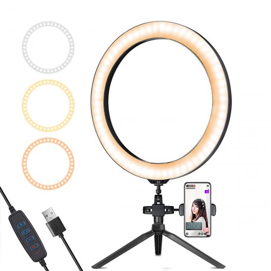 LED Ring Light Stand 3200K-5800K Dimmable Lamp for Selfie Video Photo Live Show