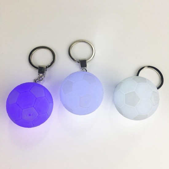 Portable Football Light 3D Printing Keychain Colorful LED Night Lamp Creative Battery Powered Bag Decor