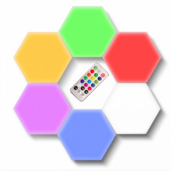 RGB LED Quantum Lamp Hexagon Light Touch Sensor RGBW LED Honeycomb Light Colorful Night Light USB with Remote