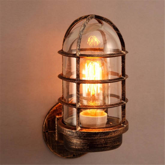 Retro Industrial Unique Wall Light Iron Rustic Lamp Sconce Hallway Patio Lantern Lamp Cover