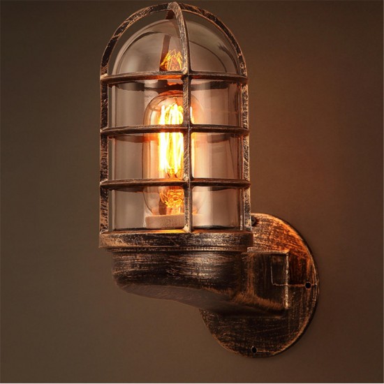 Retro Industrial Unique Wall Light Iron Rustic Lamp Sconce Hallway Patio Lantern Lamp Cover