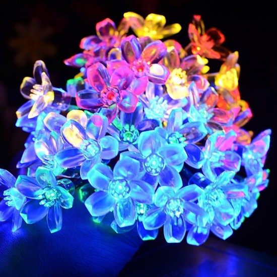 Solar Blossom Flower Fairy String Light 23FT 50LED Home Garden Wedding Decor