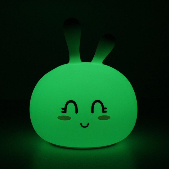 USB RGB Rechargeable Cute Silicone LED Night Light Tap Touch Atmostphere Light for Kid Sleeping