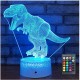 USB/Battery Powered 3D Children Kids Night Light Lamp Dinosaur Toys Boys 16 Colors Changing LED Remote Control+Base Christmas Decorations Clearance Christmas Lights