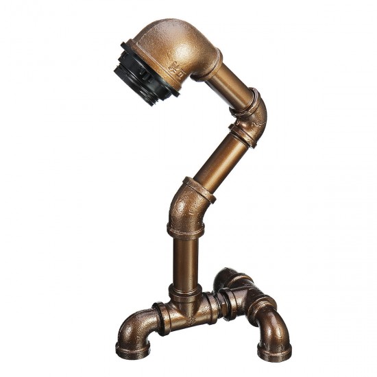 Vintage Industrial Robot Light Water Pipe Steampunk Desk Table Lamp Bedroom E27