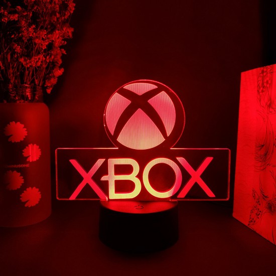 Xbox Game Icon 3D Illusion Lamp Gaming Room Desktop Setup LED Sensor Lights Color Changing Computer Backlight Room Decoration