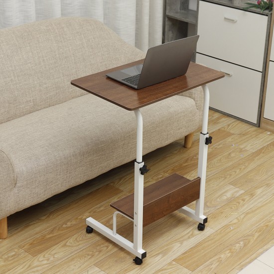 Adjustable Laptop Desk Movable Bed Desk Writing Small Desk Lifting Desk Mobile Bedside Table for Home Dormitory