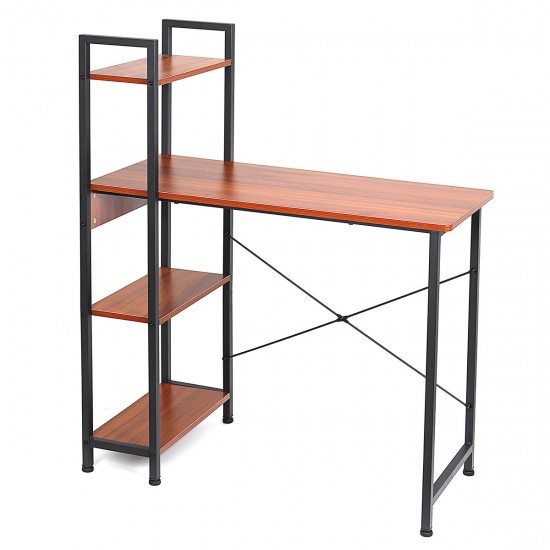 Computer Laptop Desk Writing Study Table Bookshelf Desktop Workstation with Storage Racks Home Office Furniture