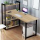 Computer Laptop Desk Writing Study Table Bookshelf Desktop Workstation with Storage Racks Home Office Furniture