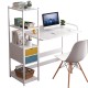 Computer Laptop Desk Writing Study Table Bookshelf Desktop Workstation with Storage Shelf Drawers Home Office Furniture