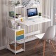 Computer Laptop Desk Writing Study Table Bookshelf Desktop Workstation with Storage Shelf Drawers Home Office Furniture