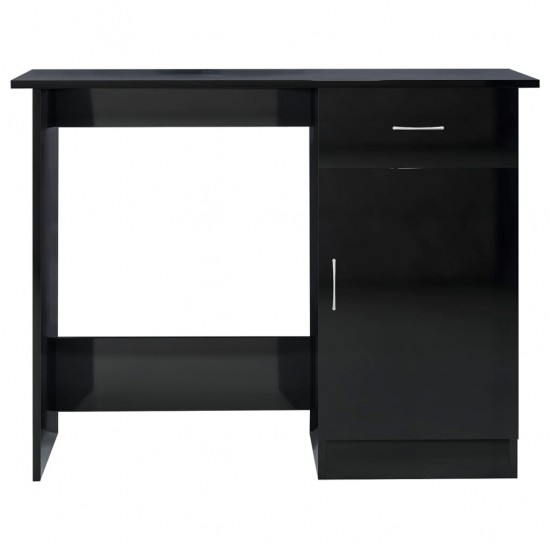 Desk High Gloss Black 39.4inchx19.7inchx29.9inch Engineered Wood