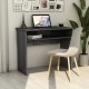 Desk High Gloss Gray 35.4inchx19.7inchx29.1inch Engineered Wood