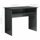 Desk High Gloss Gray 35.4inchx19.7inchx29.1inch Engineered Wood