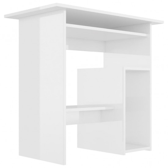 Desk High Gloss White 31.5inchx17.7inchx29.1inch Engineered Wood