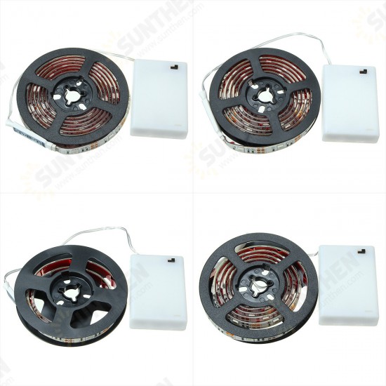 LED Light Strip 50/100/150/200cm RGB 5050SMD LED Strip Light Battery Operated Waterproof 3 Modes Color Change