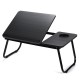 Liftable Folding Computer Desk Laptop Stand 4 Heights Adjustable with Cup Holder Lap Bed Table Tray Breakfast Table