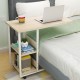 Multifunctional Movable Bedside Laptop Desk Computer Table Study Table Computer Stand with 2 Tiers Storage Shelves Bookshelf