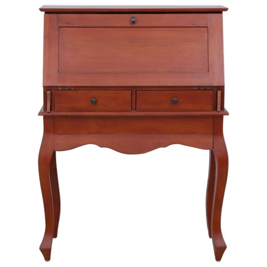 Secretary Desk Brown 30.7inchx16.5inchx40.6inch Solid Mahogany Wood