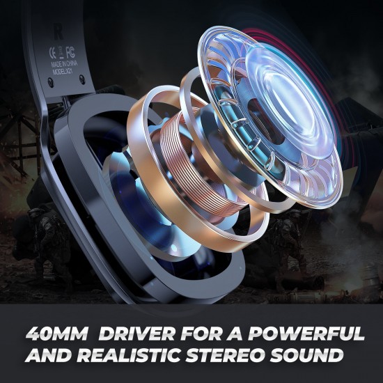 X21 RGB Gaming Headset GB Light Stereo Noise Canceling Headphones with Mic Audio Adapter