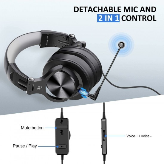 A71D Gaming Headsets Over-Ear 3D Stereo Wired Study Headphones With Detachable Microphone for PS4 PC