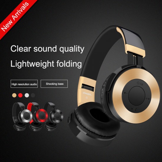 Wireless Headphone bluetooth Headset HiFi Stereo FM Radio TF Card 3.5mm Aux Foldable Gaming Headphone with Mic