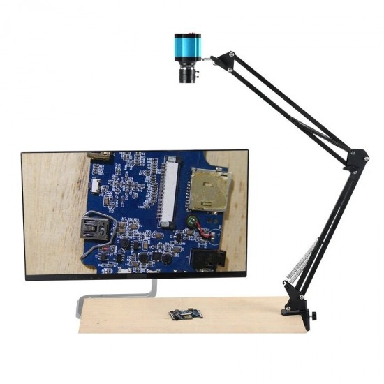 48MP 1080P 2K HDMI USB TF Video Recorder Industrial Lab Soldering Video Microscope Camera Big Visual Field Manual IRIS Zoom Lens