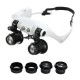 Portable Head Wearing Magnifying Glass 10X 15X 20X 25X LED Double Eye Repair Magnifier Loupe