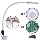 Desk Large Clip 48 LEDs 8X Magnifying Glass 800mm Flexible Metal Tube Illuminated Magnifier Lamp Loupe Reading/Rework/Soldering Lengthen Arms