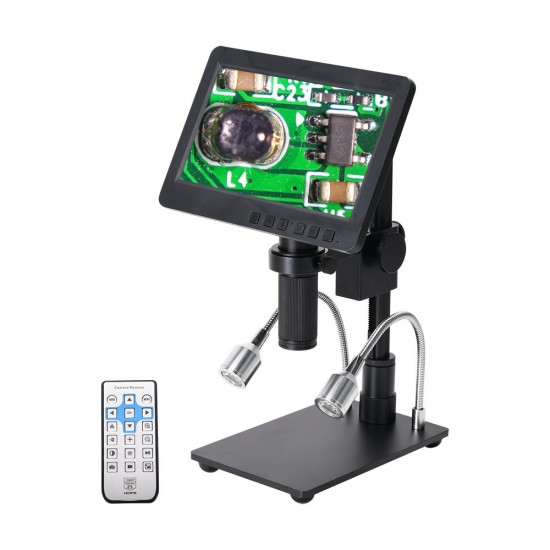 26MP HDMI Digital Microscope 60fps Hight Frames Rate Microscope Camera with HDR Mode Eliminate Metal Reflection Soldering 2100X Adjustable HY-2070