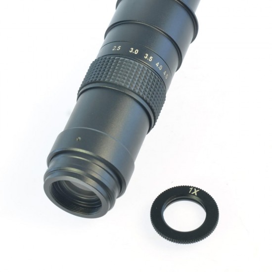 HD 0.7X-4.5X 180X Zoom C-Mount Parallel Light Lens For Industry Microscope Camera Glass Lens 40mm / 50mm Ring