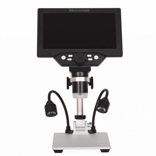 G1200D Digital Microscope 12MP 7 Inch Large Color Screen Large Base LCD Display 1-1200X Continuous with Light