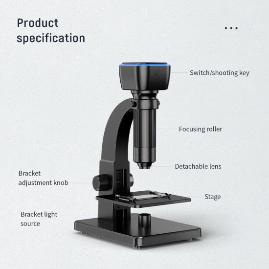 MT315W HD 2000X WIFI Digital Microscope Dual Lens USB Microbiological Observation Industrial Profession Welding Video Magnifier for Android IOS PC