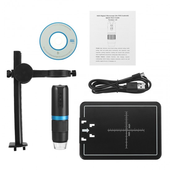 Portable USB Wifi Microscope 8 LED Light Adjustable Dimmer Real-Time 0-1000X Practical Handheld Magnifier Camera