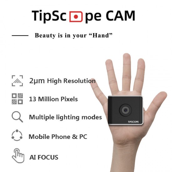 Cam High Definition Microscope Camera 2μm Resolution 13 Million Pixels Wifi/USB Connection for iPhone Android iOS Windows