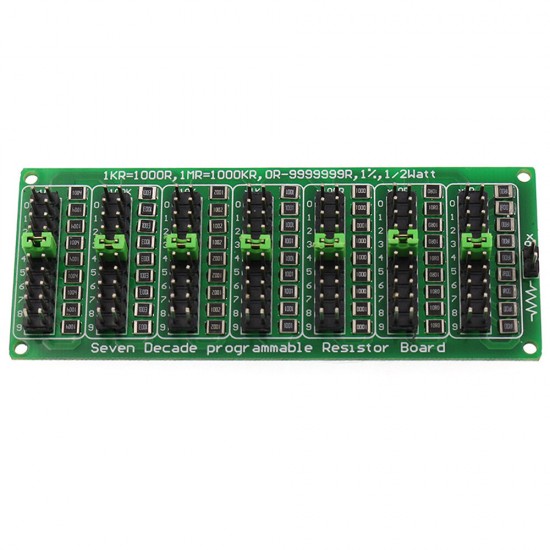 1R-9999999R Programmable Resistance Board Module 1/2W 1% Accuracy 1R Seven Decade Resistor Board