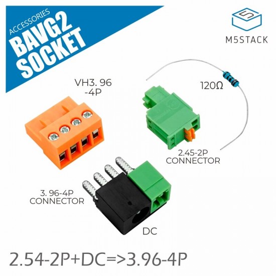 BAVG2Socket RS485 Line Transfer Terminal 2.54-2P Transfer 3.96-4P