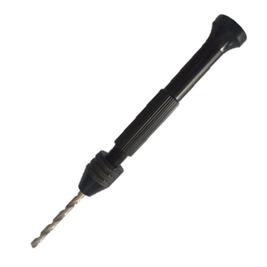 0.3-3.8mm Mini Aluminum Hand Drill with Chuck and 10pcs Twist Drill Bits Rotary Tool