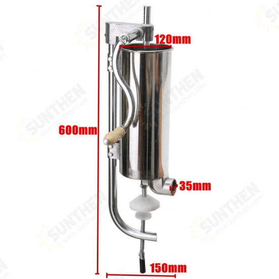 4L 304 Stainless Steel Sausage Stuffer Maker Meat Filler Machine Vertical Speed