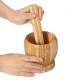 Bamboo Mortar and Pestle Garlic Presser Masher Hand Grinder Crusher for Home Spice Pepper Grinder Masher Mortar Kitchen Supplies