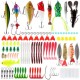 Fishing Accessories Kit Fishing Tackle Set +Tackle Box Pliers Hooks Tools Kit